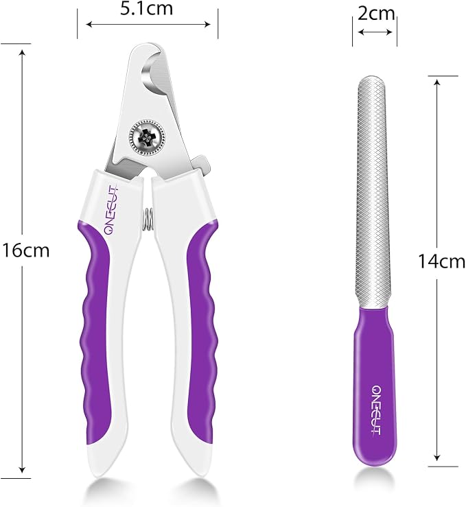 6" Dog Nail Clippers for Small, Medium and Large Breed Professional Pet Nail Trimmers -Suitable for Cats, Rabbits and Guinea Pigs with Safety Guard to Avoid Over Cutting (Purple)