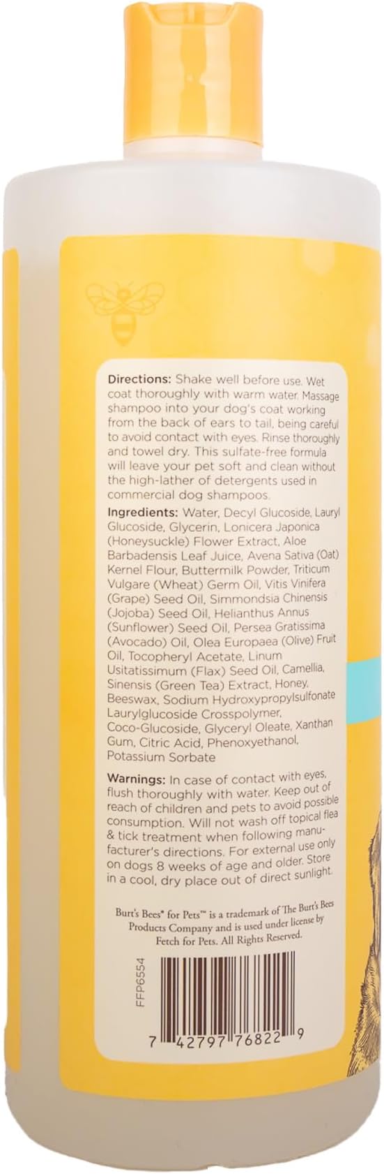 BURT'S BEES FOR PETS Itch Soothing Dog Shampoo, Honeysuckle, 32 Fl Oz | 95 percent natural origin formula, relieves itchy skin, gentle daily cleansing, for all dog breeds