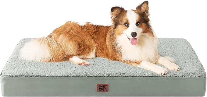 EHEYCIGA Orthopedic Dog Bed Extra Large with Removable Washable Cover, 41IN | Egg Crate Foam Support, Durable Oxford fabric, Non-Slip Bottom, Machine Washable, Soft Waterproof Plush Pet Bed Mat For Crate