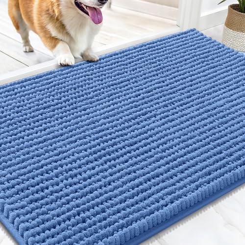 OLANLY Dog Door Mat for Muddy Paws 30x20, Extra Absorbent Chenille Mud Mat