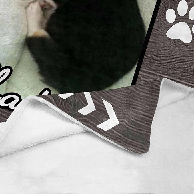 Custom Photo Blanket Best Memorial for Your Pets - Personalized Cozy Fleece Throws Blanket with Picture Upload for Dogs Cats Family Friends
