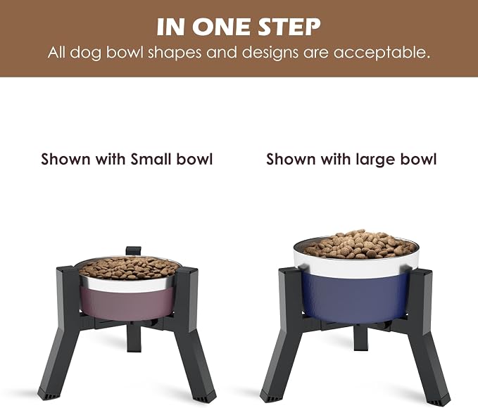 Elevated Dog Bowl Stand for Small Dogs, Adjustable Width 5.9-8.7", Raised Dog Food Water Bowls Holder, Bowl Not Included