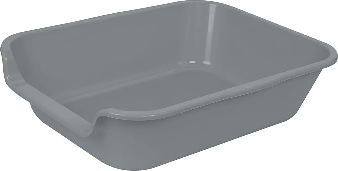 1 Pack of Extra Large Cat Litter Box (ABS Material), Low Entry Senior Litter Pen for Geriatric Kitty Big Cats, Jumbo Pet Safe Litter Boxes Tray for Indoor Pets Potty (Gray, 20" L x 15.5" W)