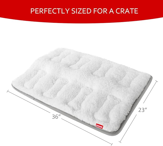 Dog Bed Crate Mat(36" X 23"), Soft Plush Dog Bed Pad Machine Washable Crate Pad, Dog Sleeping Mat with Anti Slip Bottom | Machine Washable Crate Pad, Dog Sleeping Mat with Anti Slip Bottom