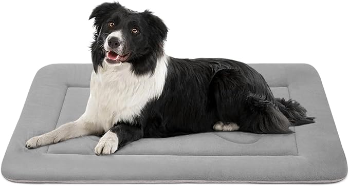 Dog Bed, 36 in Non-Slip Mattress, Soft Fleece Plush Material, Washable, for Medium/Large Dogs, Cat Bed Kennel Pad, Clay Gray