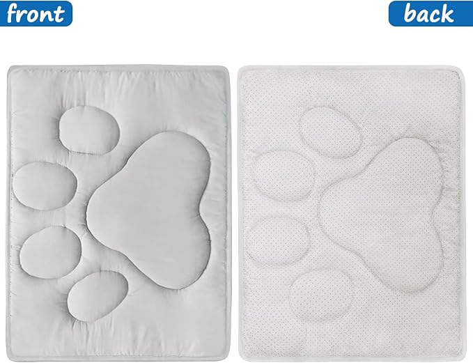 Dog Crate Pad 28"x 42", Dog Mat with Anti-Slip Bottom for Pet Sleeping | Breathable Crate Bed Kennel Pad,Dark Colored to Hide Stains, Grey