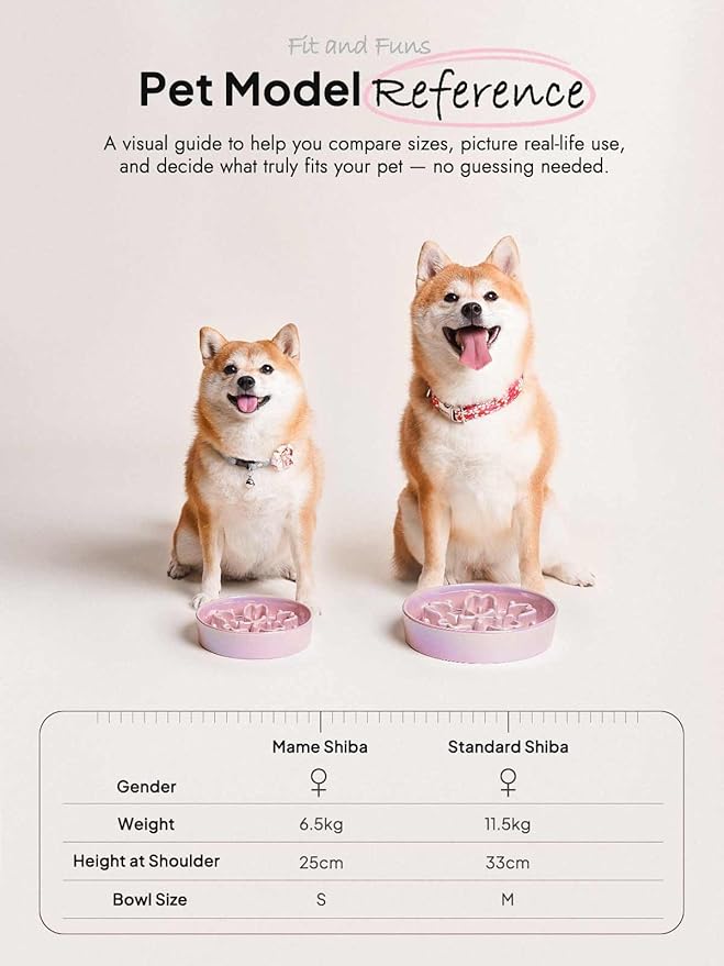 LE TAUCI Dog Bowls Slow Feeder Ceramic, 1.5 Cup Slow Feeding Bowl for Small and Medium Breed, Puzzle Dog Food Bowl for Fast Eater,Sakura Pink