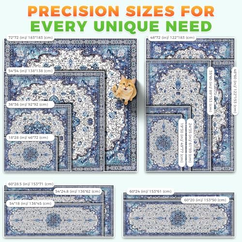 Hompet Cat Litter Mat 2 Pack, 36x48 Machine Washable Trapping Mats for Cats, Super Absorbent & Urine-Proof Cat Litter Box Mat for Floor, Waterproof & Non Slip Kitty Litter Rug