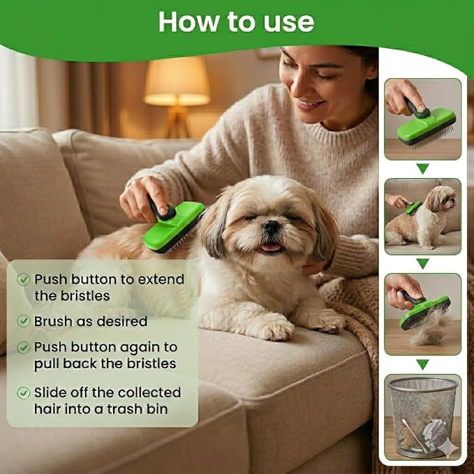 A Pet Self Cleaning Skin Friendly Brush and A Pet Hair Removal Glove
