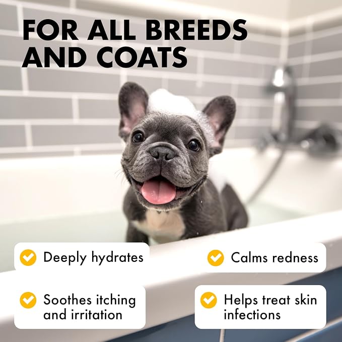 LEGITPET Oatmeal Dog Shampoo & Conditioner Set for Itchy Skin, 2 x 16 oz | Colloidal oatmeal, aloe and honey help soothe itchy, allergy-prone, dry and sensitive skin while conditioning the coat.
