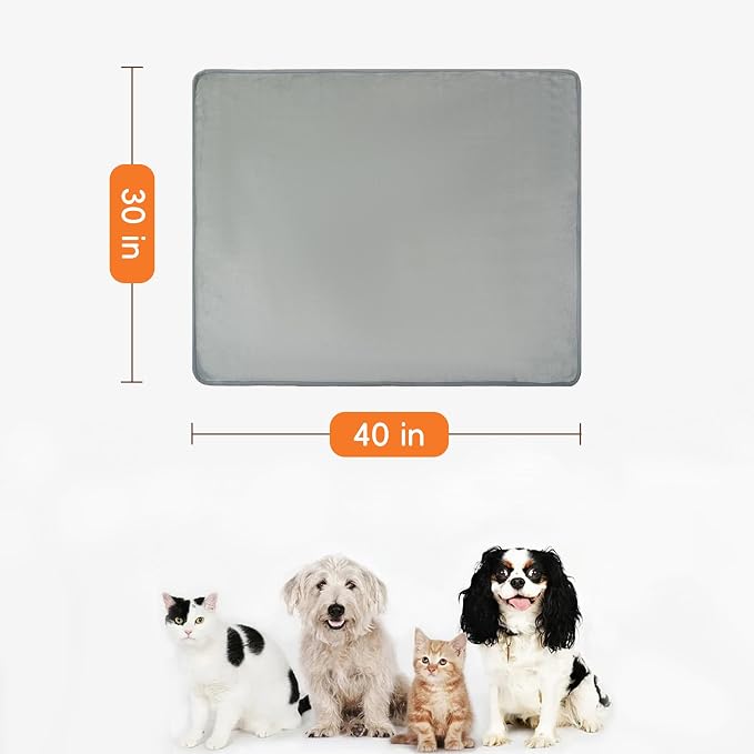 Waterproof Pet Blanket for Small Dogs and Cats | Reversible Flannel Fleece Throw Blanket for Sofa Couch Puppy Leakproof, Washable Furniture Protector 30"x40",Light Grey