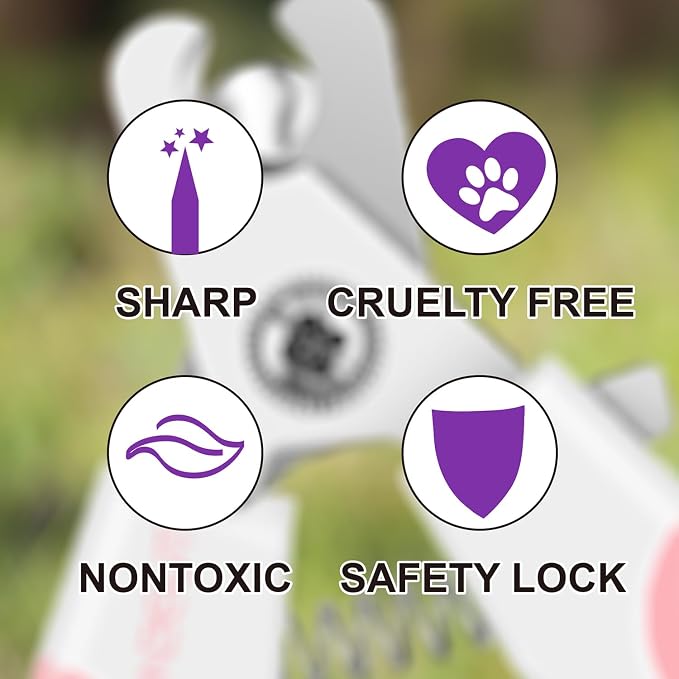 6" Dog Nail Clippers for Small, Medium and Large Breed Professional Pet Nail Trimmers -Suitable for Cats, Rabbits and Guinea Pigs with Safety Guard to Avoid Over Cutting (Purple)