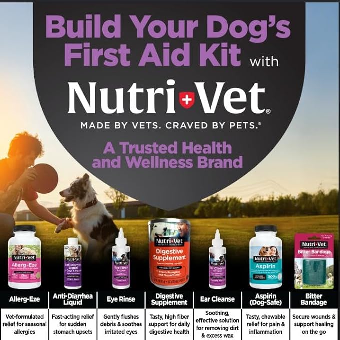 Nutri-Vet Dog Ear Cleaner, Ear Wash for Dogs, Aloe Vera Formula, 8oz | Dog Ear Cleaner Solution, Ear Flush for Dogs, Aloe Vera, Salicylic Acid Formula, Wax Removal, Debris Removal, Deodorizes
