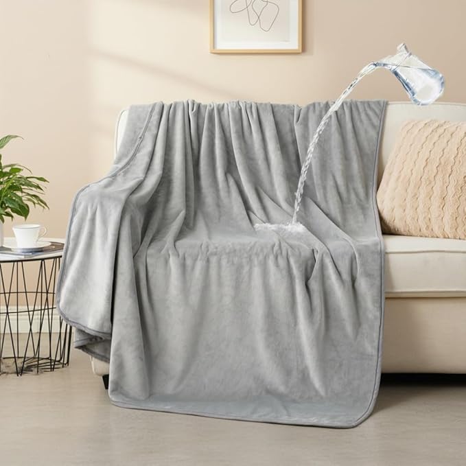 Waterproof Pet Blanket for Small Dogs and Cats | Reversible Flannel Fleece Throw Blanket for Sofa Couch Puppy Leakproof, Washable Furniture Protector 30"x40",Light Grey