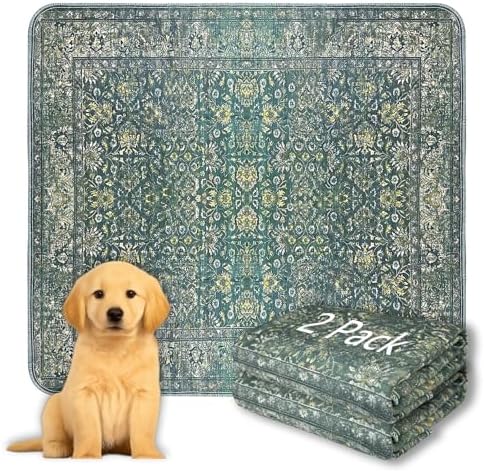Washable Pee Pads for Dogs, 100% Waterproof Leakproof Reusable Puppy Pads, Super Absorbent & Non-Slip Whelping Training Pads Litter Mat for Furniture Protector Pet Housebreaking