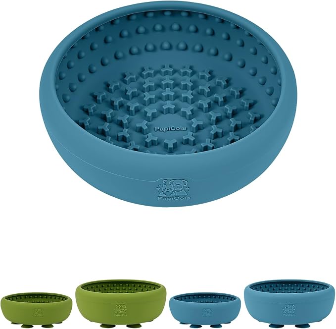 Dog Lick Bowl for Dogs S, Lick Mat, Slow Feeder Lick Bowl with Strong Suction, BPA-Free Silicone, Freeze Licking Bowl for Anxiety Relief, Enrichment & Distraction, Dishwasher Safe (Blue, S)