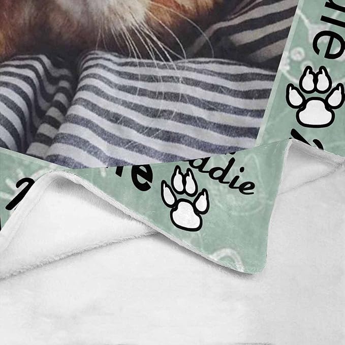 Custom Photo Blanket Best Memorial for Your Pets - Personalized Cozy Fleece Throws Blanket with Picture Upload for Dogs Cats Family Friends