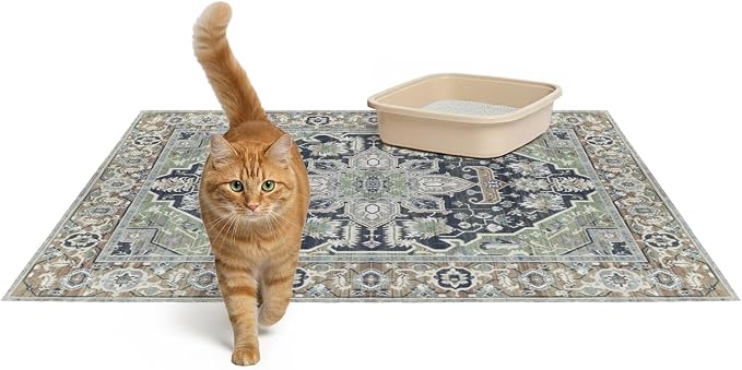 Lovewag Cat Litter Mat, Litter Box Mat, Sage Forest, 36x48, 2 Pack | Washable litter mat cover, kitty litter mat & cat mat for litter box, litter trapping mat, prevents tracking, multi-cat