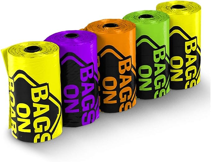 Bags On Board Dog Poop Bags - Strong, Leak Proof Dog Waste Bags - 9 x14 Inches, 315 Multi-Colored Bags