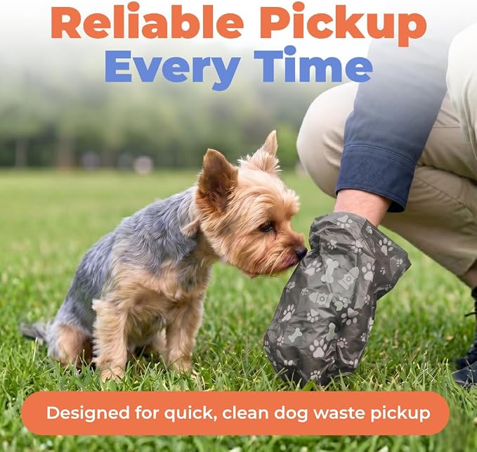 Best Pet Supplies Dog Poop Bags for Waste Refuse Cleanup, Doggy Roll Replacements for Outdoor Puppy Walking and Travel, Leak Proof and Tear Resistant, Thick Plastic - Gray, 150 Bags