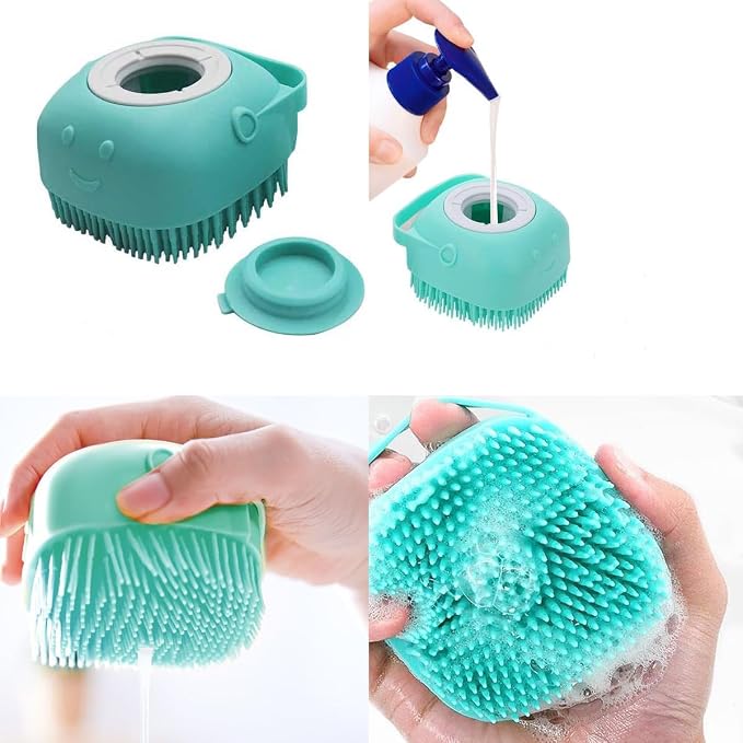 8PCS Dog Bath Supplies Set，Dog Washing Gloves，Shampoo Brush, Bath Supplies Set，Shedding Slicker Brush，Complete Pet Grooming Kit for Dog&Cat and Small Animal Grooming(8PCS-Bath-Blue)
