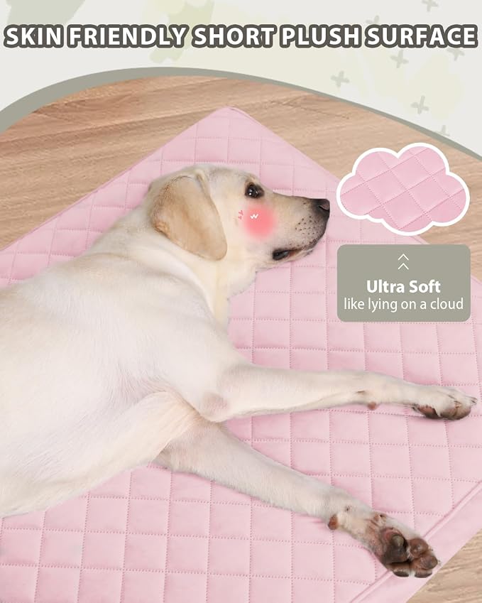 NUPIDA Orthopedic Dog Beds for Extra Large Dogs Waterproof Pet Kennel Pad with Removable Washable Cover and Non-Slip Bottom, 47x29 Inch, Pink