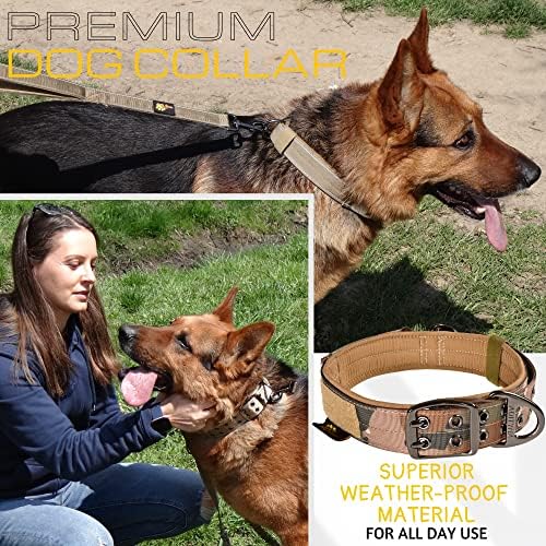 ADITYNA Heavy Duty Camo Dog Collar for Large Dogs with Traffic Handle