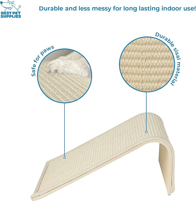 Best Pet Supplies Catify Cat Scratcher, Fun Interactive Scratchers, Posts, Poles, Claw Safe, Furniture Saver Indoor Play Support Natural Cat Behaviors Heavy Duty - Beige Ramp