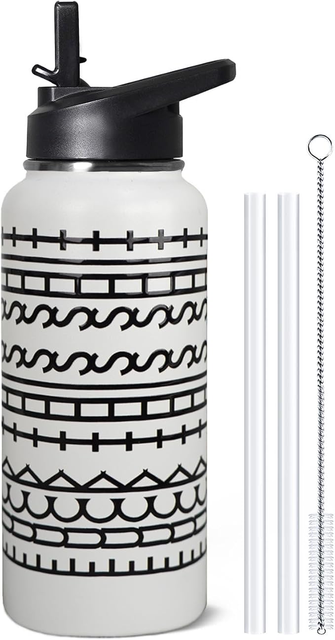 32oz Hidden Message Insulated Aater Water Bottle with Straw Gym Hiking Sports Coffee Mug Cup Water Bottles,White Elephant Gifts for Women, Decor Stuff Accessories