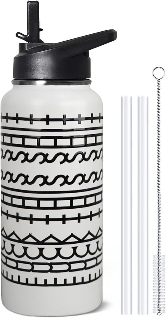 32oz Hidden Message Insulated Aater Water Bottle with Straw Gym Hiking Sports Coffee Mug Cup Water Bottles,White Elephant Gifts for Women, Decor Stuff Accessories