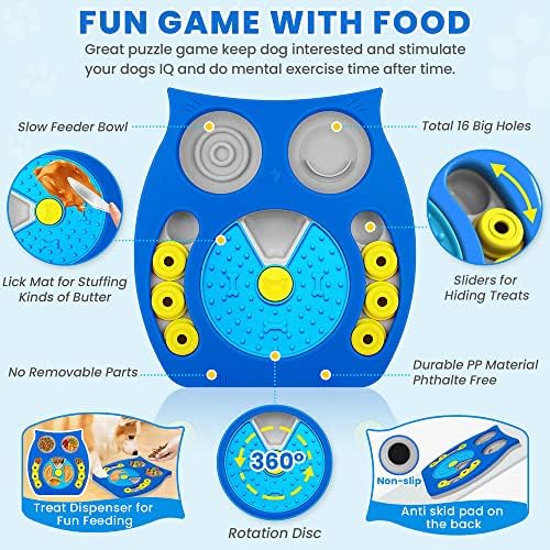 Joansan Dog Puzzle Toy, Enrichment Toy Treat Dispenser for IQ Stimulation