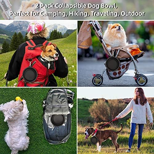 Kytely Large Collapsible Dog Bowls 2 Pack, 34oz Foldable Dog Travel Bowl