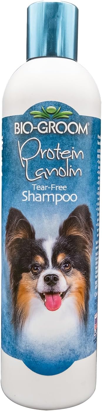 Bio-Groom Protein Lanolin Dog Shampoo - Tear-Free Pet Shampoo, Dog Bathing Supplies, Puppy Wash, Cat & Dog Grooming Supplies, Cruelty-Free, Made in USA, Tearless Dog Products - 12 fl oz 1-Pack