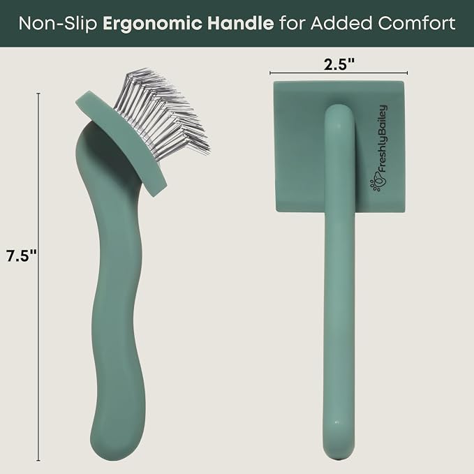 Freshly Bailey Doodle Brush for Goldendoodle, Poodle, and Labradoodle Coats - Best Slicker for Dogs With Wavy & Curly Hair - Detangle & Fluff Like a Pro - Grooming Must Haves (Small)