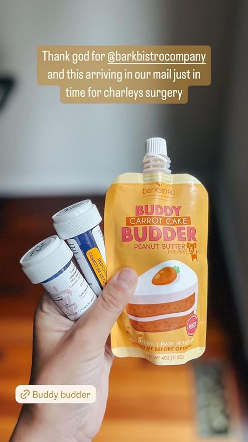 BUDDY BUDDER 6 Pack Mixed Flavor Squeeze Packs, 100% Natural Dog Peanut Butter, Healthy Peanut Butter Dog Treats, Made in USA, (4oz Packs)