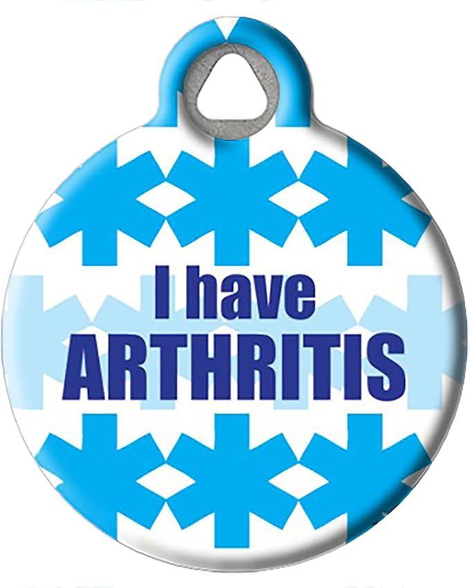 I Have Arthritis Medical Alert Pet ID Tag for Dogs and Cats, Silent Polymer Dog Tag with Customized Identification Information - Small .875" Diameter