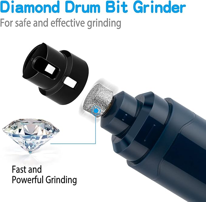 Casfuy Dog Nail Grinder Upgraded - Professional 2-Speed Whisper-Quiet Electric Pet Nail Trimmer Painless Paws Grooming & Smoothing for Small Medium Large Dogs & Cats (Dark Blue)