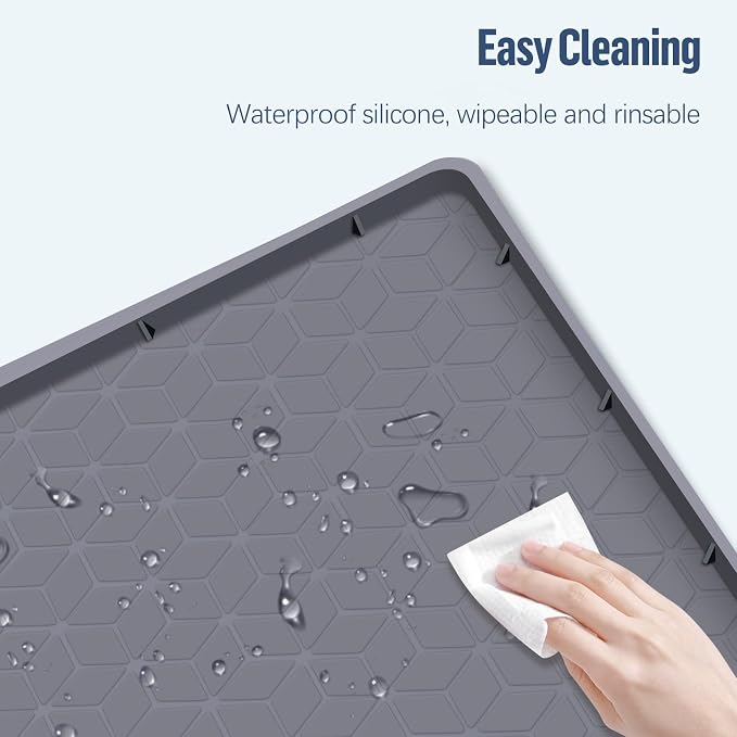 Pee Pad Holder for Dogs 34''x22'' Silicone Puppy Pee Pad Tray, Dark Gray | Extra Large Dog Potty Tray Leak-Proof, High Edge, No Spill Training Pads for Floor Protection, No Pee Pads