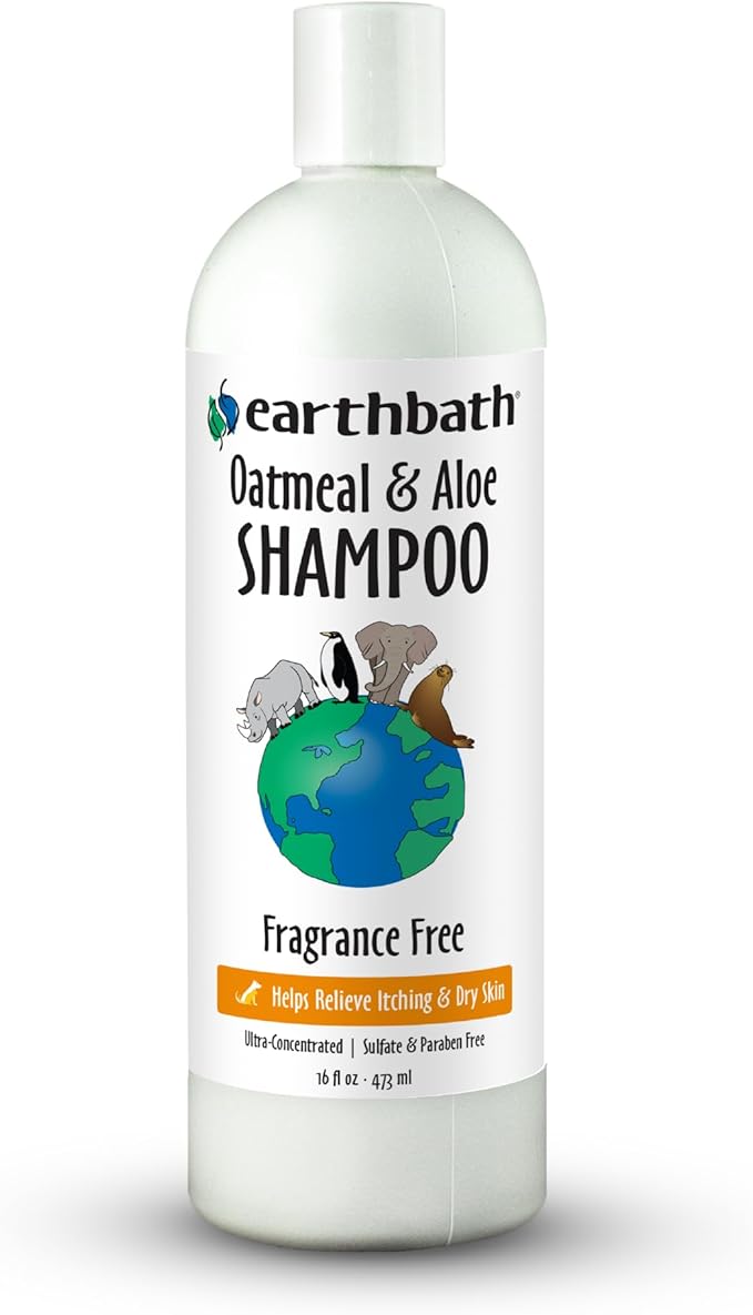 earthbath, Oatmeal & Aloe Dog Shampoo - Oatmeal Shampoo for Dogs, Itchy, Dry Skin Relief, Dog Wash, Made in USA, Cruelty Free, Fragrance Free Pet Shampoos - 16 Oz (1 Pack) | Oatmeal Shampoo For Dogs, Dry Skin Relief, Made in USA, Cruelty Free, Fragranc...