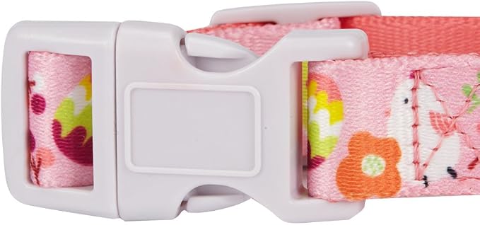 Blueberry Pet 10 Patterns Easter Spring Chick Print Designer Adjustable Dog Collar in Baby Pink, Small, Neck 12"-16"