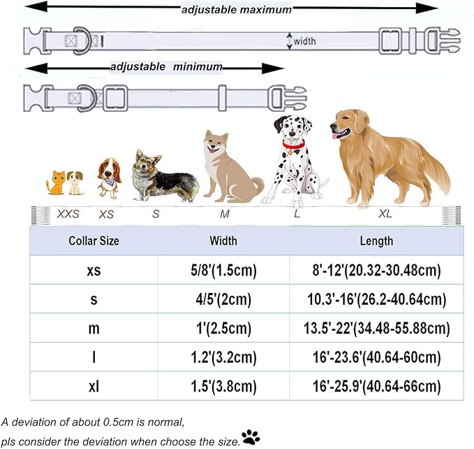 DOGWONG Cotton Summer Dog Collars, Lemon Bowtie Dog Collar, Adjustable Heavy Duty Girl Dog Collar with Bow for Small Medium Large Dogs,S