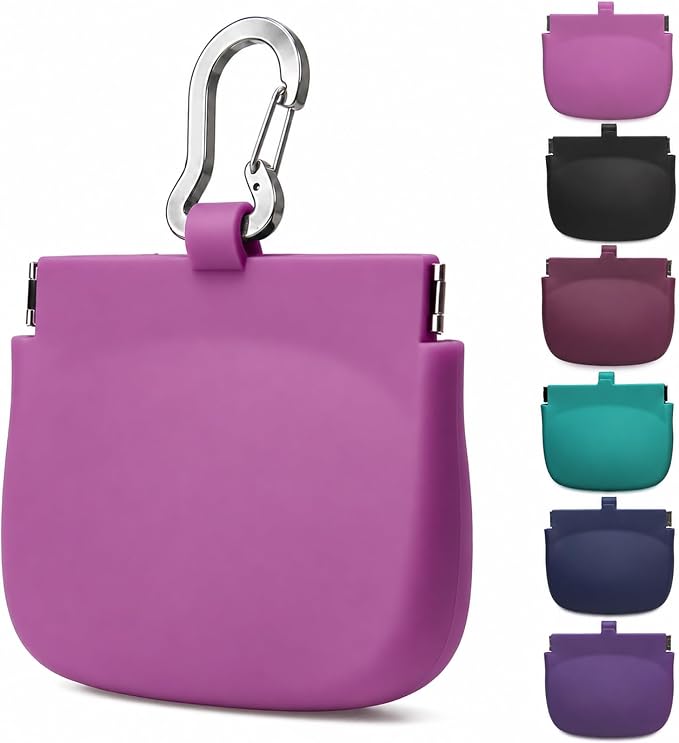 1 Cup Silicone Dog Treat Pouch, Dog Training Treat Bag, Pink | One-Hand Use, Auto-Closes, No Spills When Inverted, Carabiner Keeps Pouch Secure, Easy to Clean, Holds Dry or Wet Dog Food