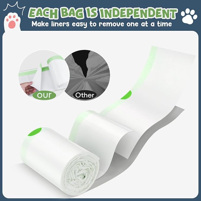 60 Pack Litter Box Robot 3 4 and 5 Waste Bags,1.5 Mils Thick Drawstrings Self Cleaning Cat Litter Box Robot Waste Liner Bags Replacement,Compatible with Automatic Self-Cleaning Robot