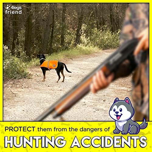 Safety Reflective Vest for Dogs - High Visibility for Outdoor Activity Day and Night, Protect Your Pet from Cars & Hunting Accidents