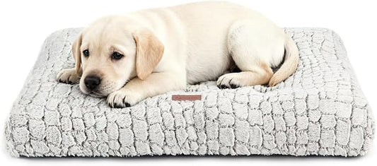 Dog Bed Crate Pad - Soft Fluffy Pet Cushion Mat Anti-Slip Comfy Kennel Pad for Crates