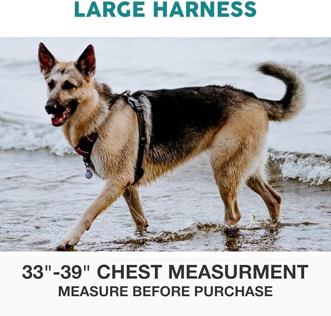 Embark Adventure Dog Harness, Reflective Trim No Pull Dog Harness for Large Dogs - Military Grade Nylon, Front Clip with Gel Lined Handle. Soft & Padded Puppy