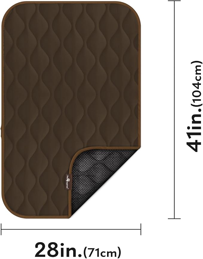 Paw Inspired Washable Padded Crate Mats for Dogs, Dark Brown, 41x28 Inch | Fits 42-inch Kennels, Leakproof, Waterproof Bottom, Plush Dog Pad, Pet Bed