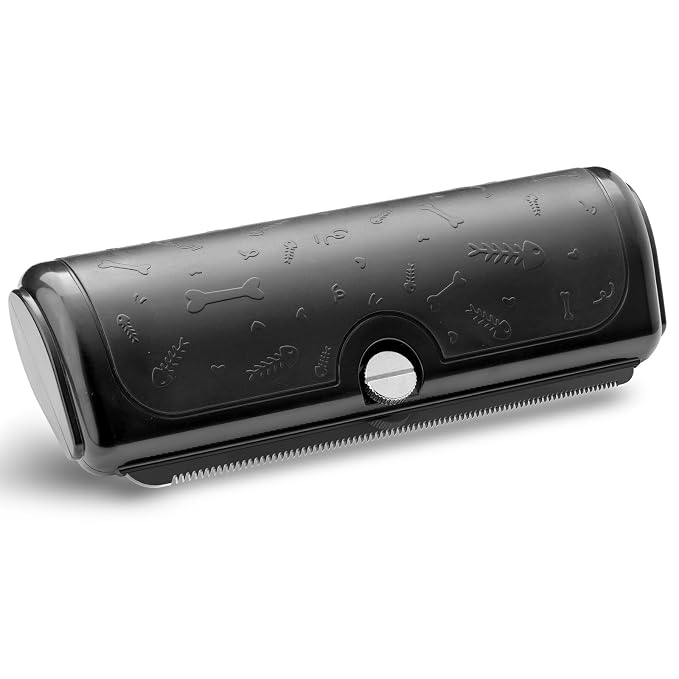 Deshedding Dog Brush for Shedding, Black | For short and medium coats, replaceable metal blade, helps remove loose fur during home grooming