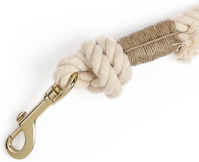 Handmade Rope Leashes for Small Dogs - 5FT Organic Cotton Natural Braided Dog Leash