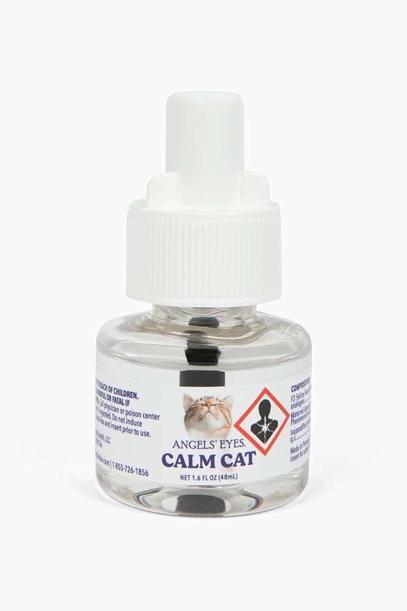 ANGELS' EYES Advanced Pheromone Calming Diffuser Refill for Cats, 30-Day Refill | Plug-in Diffuser Refill, Reduces Hiding & Scratching, Reduces Stress & Spraying, Multi-Cat Homes, Refill Only